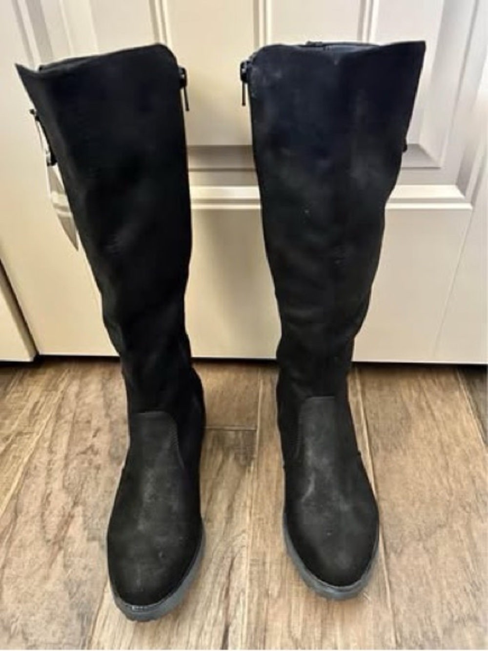 White Mountain Black Over-the-Knee Suede Boots - Picture 1 of 3